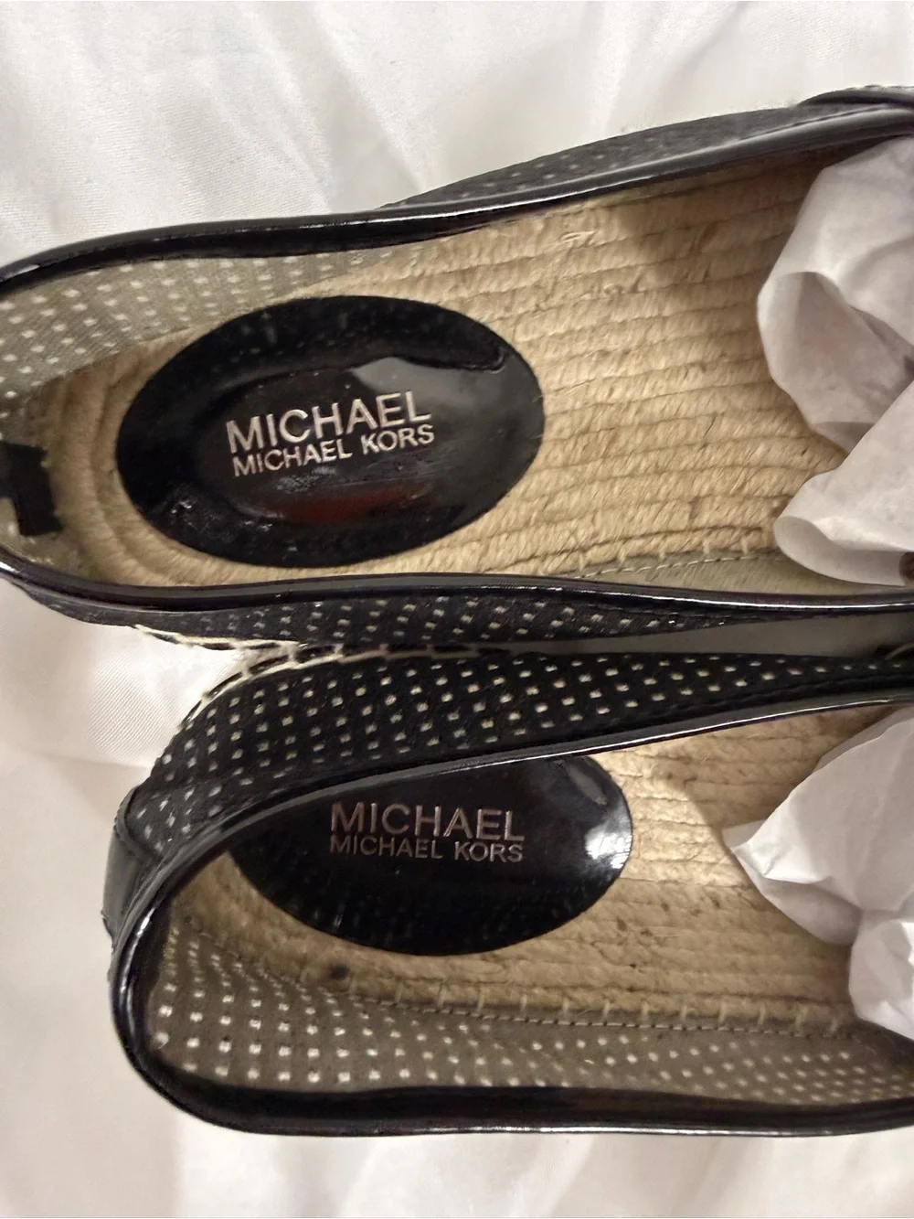 Michael Kors Kendrick Black Woven flat Espadrille Slip-Ons size 7 1/2